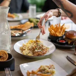 a person eating a meal