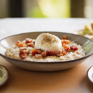 a bowl of food on a table