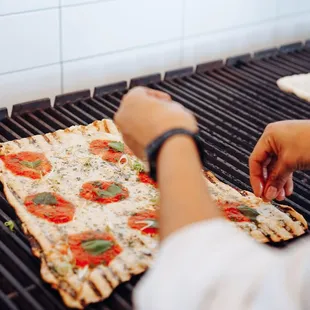 Grilled pizza at Bar &apos;Cino Brookline