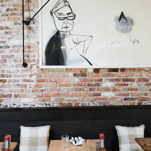  drawing of a man on a wall