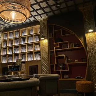 a person in a dimly lit room