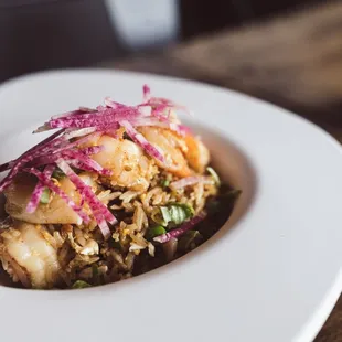 a plate of food on a table