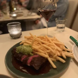 A nice red that went well with the steak and frites.