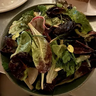 Herb salad with miso dressing