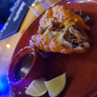 Chicken and lamb birria tacos