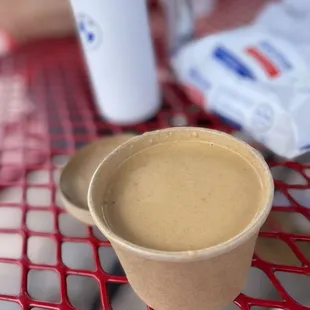 a cup of coffee on a table