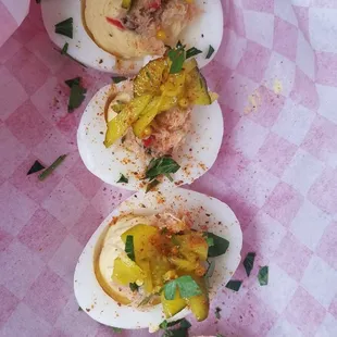 Dungeoness Crab Stuffed Eggs