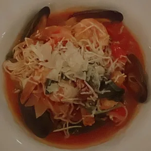 Chewy Overcooked Shrimp and Oyster Pasta