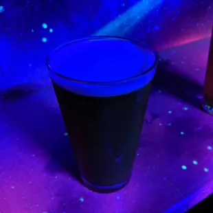 Beer under blacklight