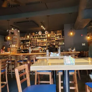 View if interior from outside seating area