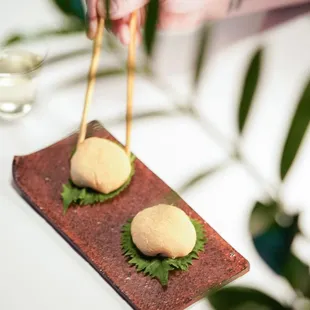 SEASONAL MOCHI mandarin, kinako, white bean