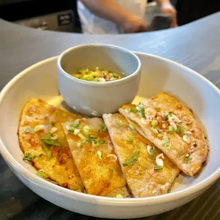 Green garlic and date pancake
