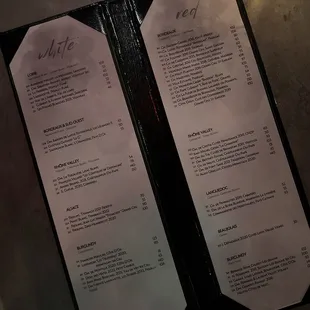 menu
