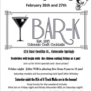 Today and tomorrow Bar-K is having its Grand Opening.  Come and play