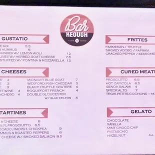 Small Plate Menu