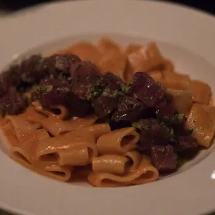Calamarata with raw tuna
