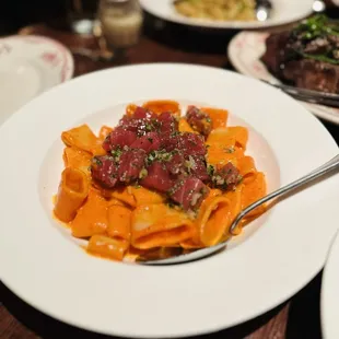 Calamarata with raw tuna (also a fav but I love raw tuna)