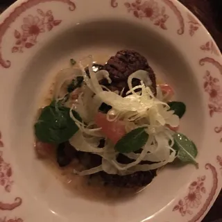 Scallops with Morels, Peas, Artichoke, and Ramps