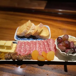 Cheddar and salami plate