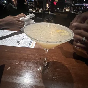 Lemon Drop Martini so freshly made. Hats off to the bartender