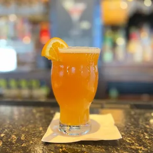 a glass of orange juice