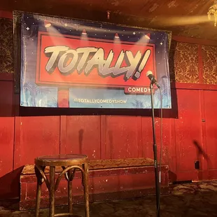View of the stage on the back used for the comedy show