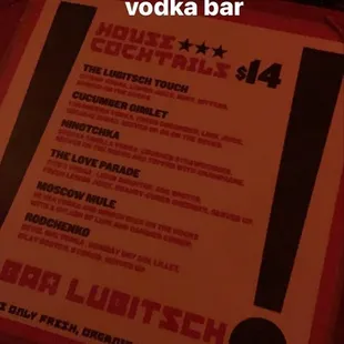 menu
