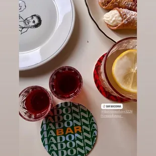 Cannolis, Ferrari shots, another cocktail