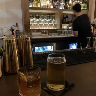 Old Fashion for him and a Pilsner for me