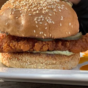 Hot fried chicken sandwich