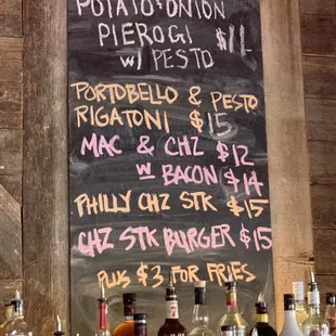 a variety of liquors on a bar counter
