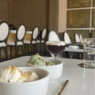 Gelato and espresso martini