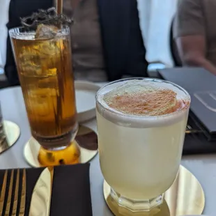 Tribune (fig, cider) and Contadino (mezcal, pineapple)