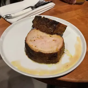 Vadouvan roasted pork loin, double portion of pork without the sides to accommodate dietary needs