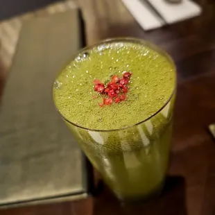 Dress Up For the Night. $19. Excellent matcha and coffee gin cocktail with a light sweetness from white chocolate