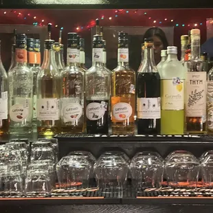 Selection of flavored liquors