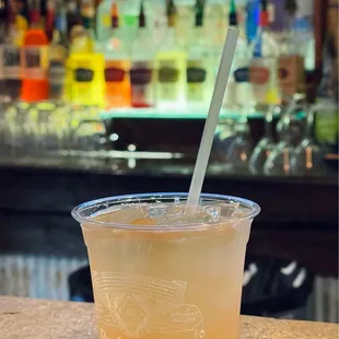  drink in a plastic cup