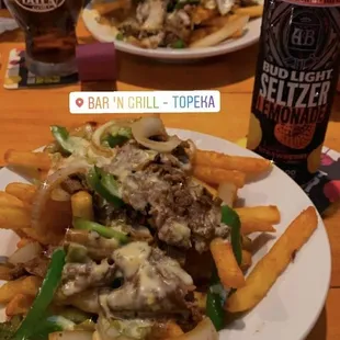 Philly cheesesteak fries. Delicious.