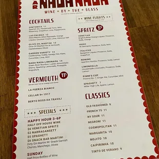 menu