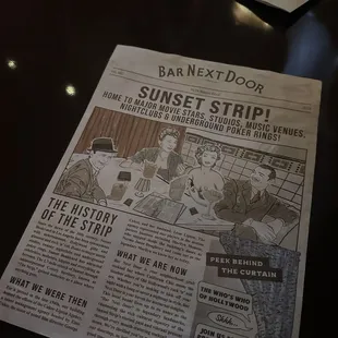 it's all in this details! the newspaper... or menu :)
