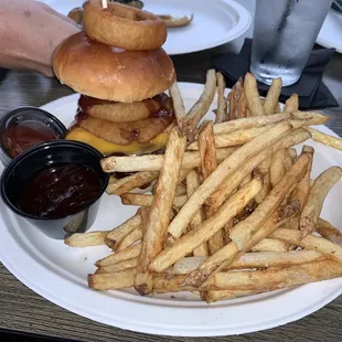 Monster Texas Burger. Excellent. $9 all burgers special on Wednesday nights.