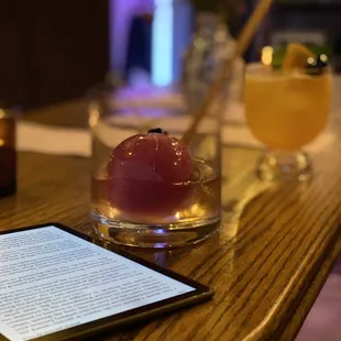 Galileo's Gaze (in focus) and a tequila cocktail I forgot the name of