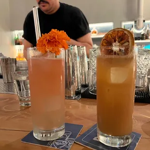 Pretty drinks and cool bartenders.