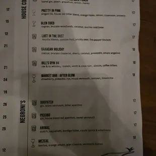 menu