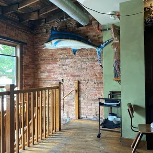 upstairs
