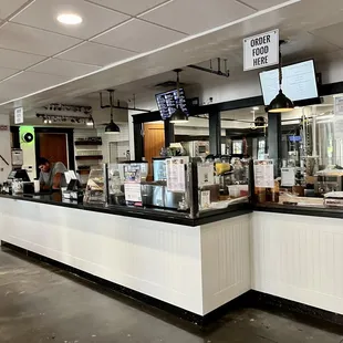 the counter area of a restaurant