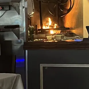 Fire where they cook the steaks