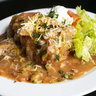 a plate of food on a table