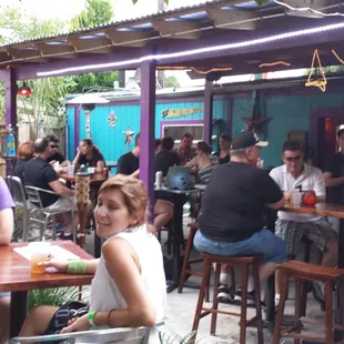 Great day for drinking in the courtyard