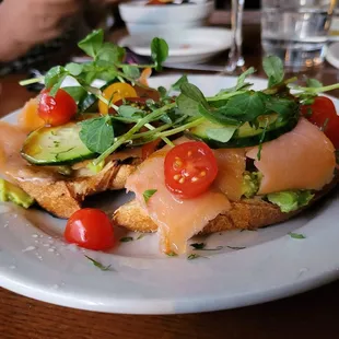 Smoked salmon avocado toast